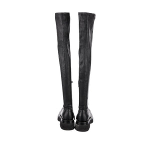 over the knee leather lug boot
