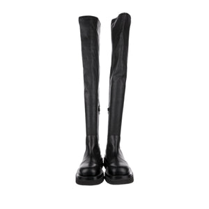 over the knee leather lug boot