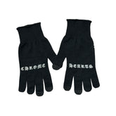 Monogram logo cross gloves