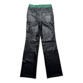Genuine leather paneled pant
