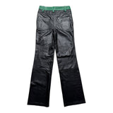 Genuine leather paneled pant