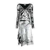 D-rilt Metallic asymmetric dress