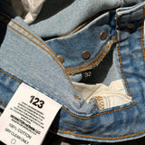 Painted repented flared jeans