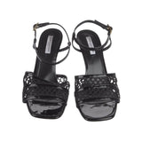 Netted logo leather heel