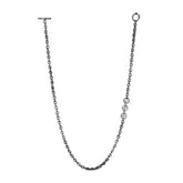 24” 5mm Sterling Silver Open Link Necklace with Diamonds
