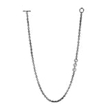 24” 5mm Sterling Silver Open Link Necklace with Diamonds
