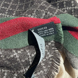 Oversized monogram wool scarf