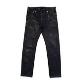 Runway crackle painted denim