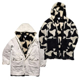 2-in-1 leather and fur parka jacket