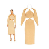 Salima knit removable arm dress