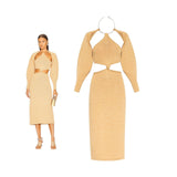 Salima knit removable arm dress