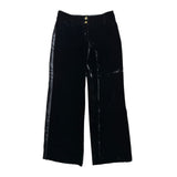 Wide leg Velvet trouser with satin trim