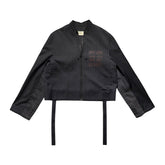 Pinstripe paneled boxy tassel jacket