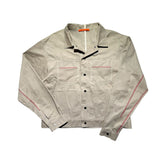 Exposed stitch trucker jacket