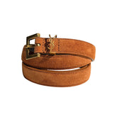 Cassandre Suede leather logo belt
