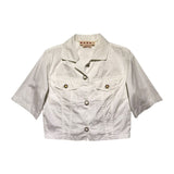 SS21 cropped boxy button down