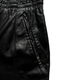 Leather zippered shorts