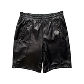 Leather zippered shorts
