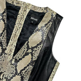 Leather python paneled dress