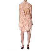 SS19 draped silk blend lace tie dress