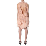 SS19 draped silk blend lace tie dress