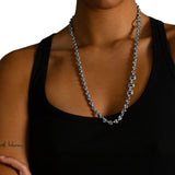 24” 5mm Sterling Silver Open Link Necklace with Diamonds