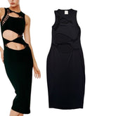 With jean blaise cutout dress