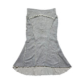 Curvy raw edge maxi skirt