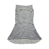 Curvy raw edge maxi skirt