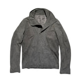 Leather multizip sueded jacket