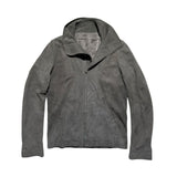 Leather multizip sueded jacket