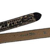 Snakeskin leather studded belt.