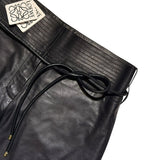 Belted leather trouser