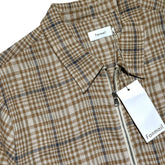 Linen plaid zippered jacket