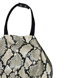 Gwen Python skin leather halter crop top