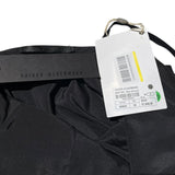 Leather and crepe maxi dress