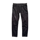 FW08 black glitter moleskin denim