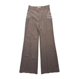 Crochet detailed flare pant