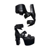 Platform gladiator kiss heel