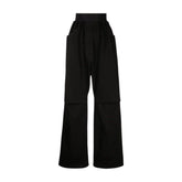 Gathered elastic cinch waist baggy denim