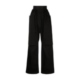 Gathered elastic cinch waist baggy denim