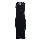 Alberta Ferretti ajoure net stretch dress