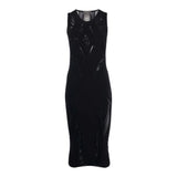 Alberta Ferretti ajoure net stretch dress