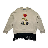 Fringe knitted graphic sweater