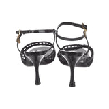 Netted logo leather heel