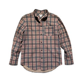 Printed leather check plaid flannel