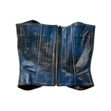 Leather corset dip top