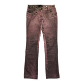 Crystal embellished glitter denim