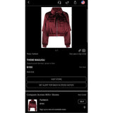 Satin draped sash cropped bomber