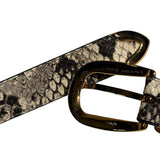Python snake skin leather belt